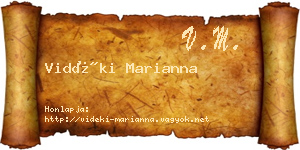 Vidéki Marianna névjegykártya
